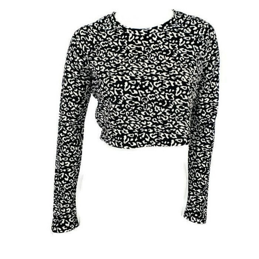 Show Me Your Mumu Crop Top Womens Small? Leopard Cheetah Black White Print
